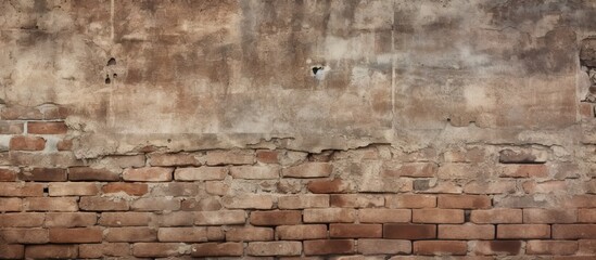 Wall Mural - Aged brick wall with a grungy appearance perfect for a background image with copy space