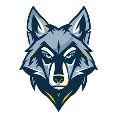 Sticker - Fierce wolf head mascot with a sharp gaze