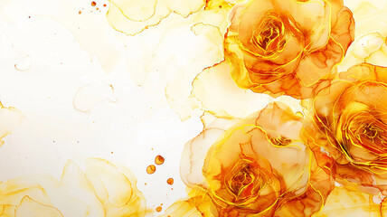 Wall Mural - abstract watercolor and alcohol floral ink effect, elegant flower petal for wedding background