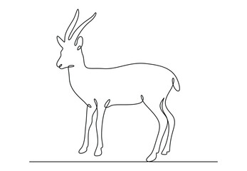 Wall Mural - Impala continuous one line drawing wild vector illustration