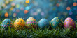 Easter eggs in grass