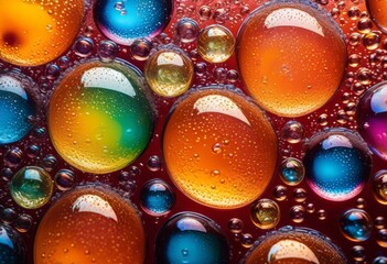 vivid close freshly poured soda bubbles surface formation, carbonated, effervescent, fizz, fizzy, sparkling, carbonation, transparent, liquid, drink