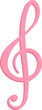 pink clef treble note