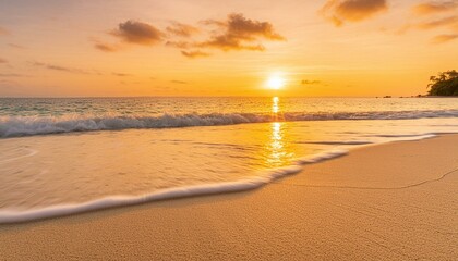 Closeup sea sand beach. Panoramic beach landscape. Inspire tropical beach seascape horizon