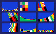 Europe football 2024 social media backgrounds set. Vector illustration European Football 2024 in Germany pattern background or banner, card, website..