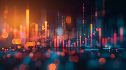 Aufkleber - Candle stick graph chart of stock market investment trading in Stock market, Forex market and Gold market. Financial accounting of profit summary graphs analysis.