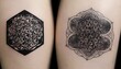 Craft a tattoo of a sacred geometric pattern such upscaled 4