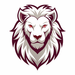 Wall Mural - lion-head-logo-white-background