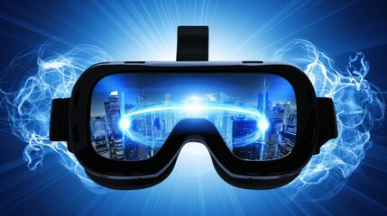 Canvas Print - Virtual reality glasses with futuristic vision technology. VR goggles