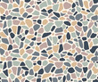 Gravel pebble mosaic stone pattern for tile or pavement background, vector texture. Gravel tile or ceramic cobblestone pavement pattern with soft edge pebbles and abstract irregular random fragments