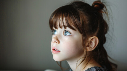 Wall Mural - a brunette girl paying attention