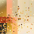 AI generated illustration of modern abstract geometric design with texture, sparkles, and confetti