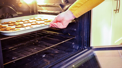 Canvas Print - Baking Christmas Gingerbread Cookies in a Modern Kitchen