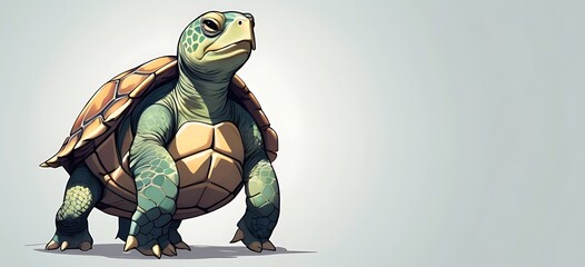 Wall Mural - isolated, white background, copy space, turtle concept, illustration