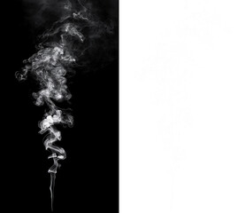 Wall Mural - dynamic white smoke over a transparent background, ideal for creative digital art projects