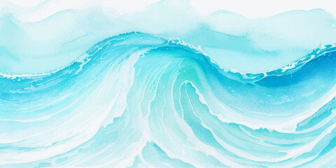 abstract soft green and blue water color ocean wave texture background. Banner Graphic Resource as background for ocean wave and water wave abstract graphics	