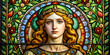 Stained Glass Beautiful Girl Art