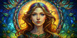 Stained Glass Beautiful Girl Art