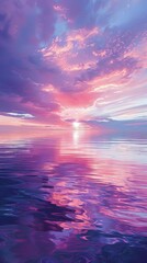 Poster - A beautiful sunset over a calm sea