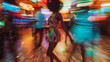 Long exposure photo of a dancing woman. 
