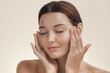 Cosmetics Skin Care Concept Photo Woman Perfect Face Close-up Portrait