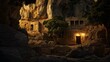 Subterranean cavern beneath Acropolis thought to conceal ancient treasures lit by torchlight