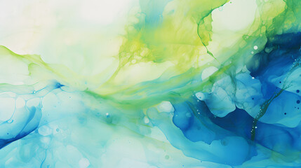 watercolor painting of green and blue nature poster background
