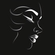Silhouette of the face of a beautiful woman. Vector illustration