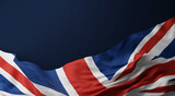 Fototapeta Paryż - United kingdom flag on blue background with copy space 3D render