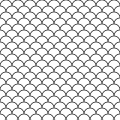 Wall Mural - Sea Scales Structure Seamless Pattern Background Vector