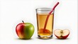 Apple juice and apple - high-quality writing instrument cutout - transparent PNG file