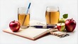 Apple juice and apple - high-quality writing instrument cutout - transparent PNG file