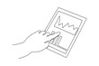 Simple continuous lin drawing of hand pointing business analysis. Business minimalist concept. Business analysisi activity. Business analysis icon. Market.