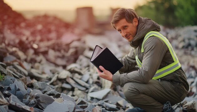 A Firefighter with the Bible. Firefighter has a Book. 