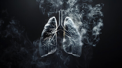 Sticker - lungs made of smoke