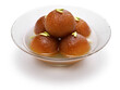 homemade gulab jamun, traditional Indian dessert isolated on white background