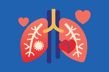 Wall Mural - human respiratory organs. Respiratory diseases of the lungs.