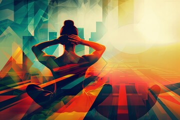 Wall Mural - International Day of Yoga, abstract illustration Meditation Practice Fitness Concept