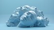 3d rendering of a group of white people heads with closed eyes