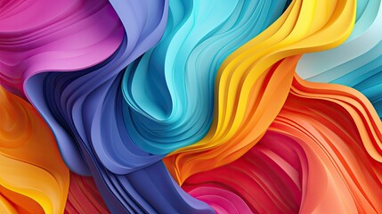 Wall Mural - Close-up of swirling abstract patterns in rainbow hues