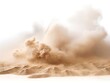 © Ameer - Sandstorm with small particles of sand and dust flying in a cloud, isolated.