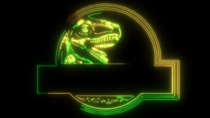 Wall Mural - video animation of dinosaur logo park