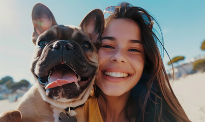 woman with dog