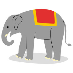 Wall Mural - Elephant cute, png illustration.