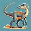 Flat design illustration of dinosaur Gallimimus