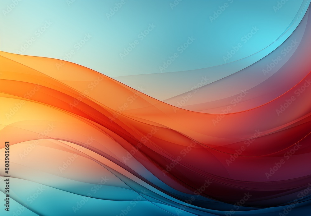 Exquisite abstract design with flowing waves in vibrant blue and red ...