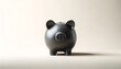 a pastel black piggy bank in a minimalist style