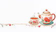Beautiful teatime with copy space illustration