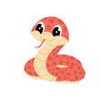 Snake in flat style. Cartoon illustration of a snake on a white background. Kids illustration. Symbol of the year.