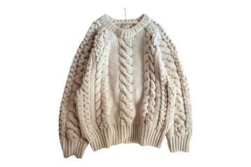 Chunky knit sweater isolated on transparent background